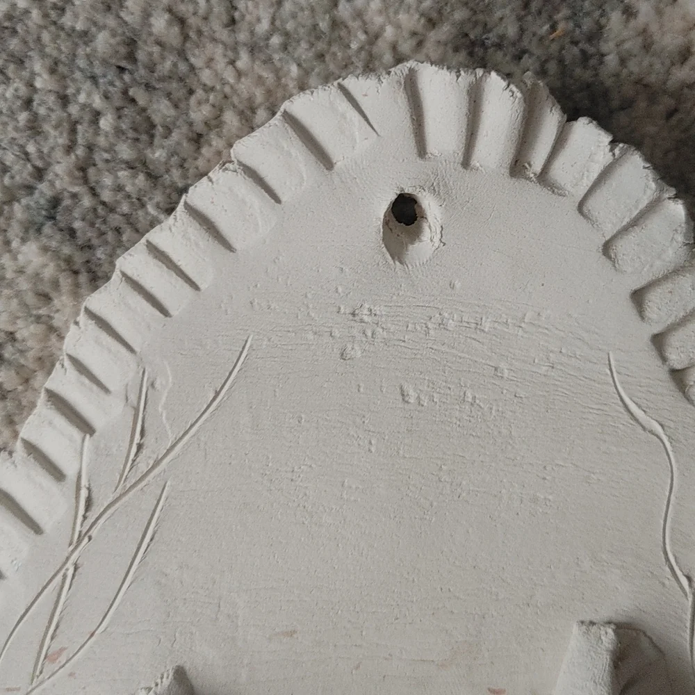Wall Pocket Vintage Handcrafted Artisian Clay Wall Art Tripple Stem Vase